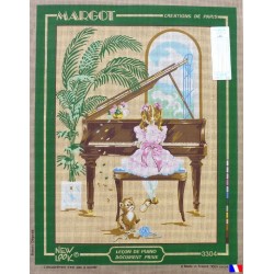 Canevas à broder 50 x 65 cm marque MARGOT création de Paris leçon de piano fabrication française