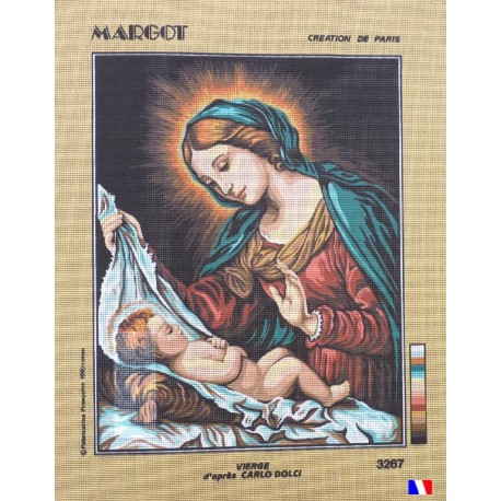 Canevas à broder 50 x 65 cm marque MARGOT création de Paris Vierge d'après Carlo Dolci fabrication française