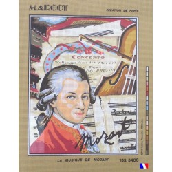 Canevas à broder 50 x 65 cm marque MARGOT création de Paris la musique de Mozart fabrication française