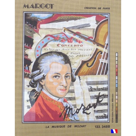 Canevas à broder 50 x 65 cm marque MARGOT création de Paris la musique de Mozart fabrication française