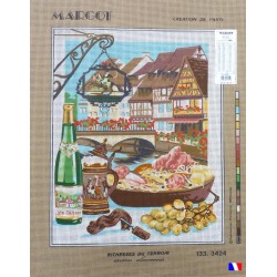 Canevas à broder 50 x 65 cm marque MARGOT création de Paris richesses du terroir saveurs alsaciennes fabrication française