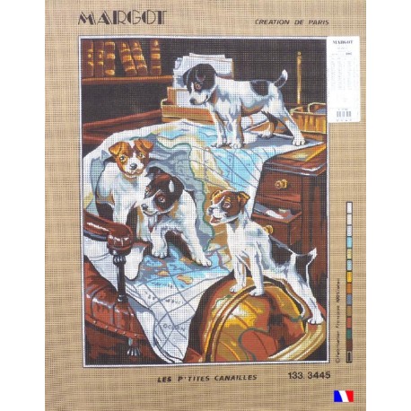 Canevas à broder 50 x 65 cm marque MARGOT création de Paris les p'tites canailles fabrication française