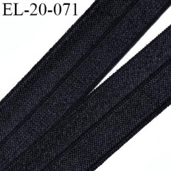 élastique 20 mm pré plié noir souple largeur 20 mm, pour , tissus en lycra ou extensibles prix au mètre