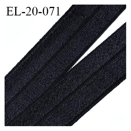 élastique 20 mm pré plié noir souple largeur 20 mm, pour , tissus en lycra ou extensibles prix au mètre