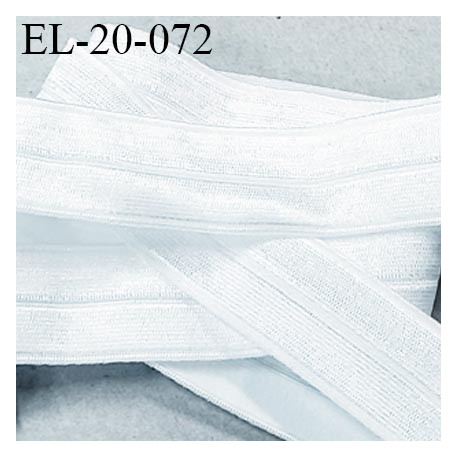 élastique 20 mm pré plié blanc souple largeur 20 mm, pour , tissus en lycra ou extensibles prix au mètre