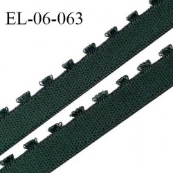 Elastique 6 mm lingerie haut de gamme couleur vert lichen fabriqué en France largeur 6 mm + 2 mm picots prix au mètre