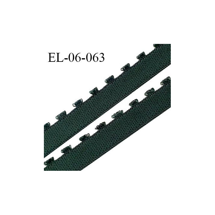 Elastique 6 mm lingerie haut de gamme couleur vert lichen fabriqué en France largeur 6 mm + 2 mm picots prix au mètre