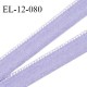 Elastique 12 mm lingerie haut de gamme couleur lavande fabriqué en France largeur 12 mm + 2 mm picots prix au mètre
