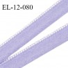 Elastique 12 mm lingerie haut de gamme couleur lavande fabriqué en France largeur 12 mm + 2 mm picots prix au mètre