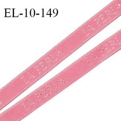 Elastique lingerie 10 mm très haut de gamme élastique souple couleur rose inscription La Perla largeur 10 mm prix au mètre