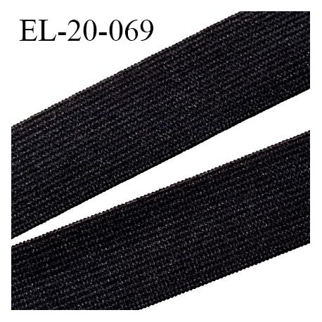 élastique fin 20 mm plat souple très bonne élasticité largeur 20 mm couleur noir prix au mètre