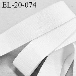 élastique plat  largeur 20 mm couleur blanc  souple superbe forte élasticité fabriqué en Europe prix au mètre