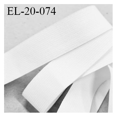 élastique plat largeur 20 mm couleur blanc souple superbe forte élasticité fabriqué en Europe prix au mètre