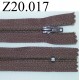 fermeture éclair longueur 20 cm couleur marron non séparable zip nylon largeur 2.5 cm