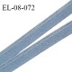 Elastique 8 mm lingerie haut de gamme fabriqué en France couleur bleu avec liseré brillant largeur 8 mm prix au mètre