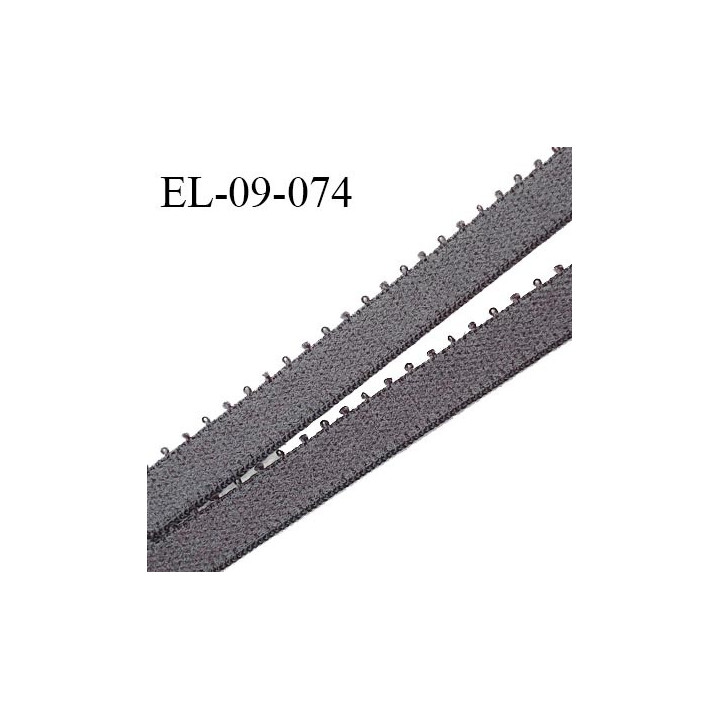 Elastique picot 9 mm lingerie couleur gris souris largeur 9 mm haut de gamme Fabriqué en France prix au mètre