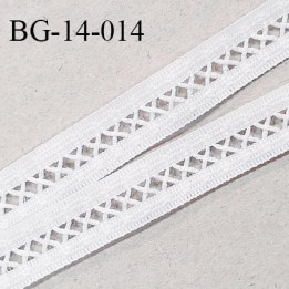BG-14-014 Galon ruban entre-deux 14 mm haut de gamme couleur blanc fabriqué en France prix au mètre