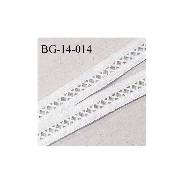 BG-14-014 Galon ruban entre-deux 14 mm haut de gamme couleur blanc fabriqué en France prix au mètre