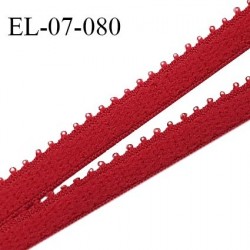 Elastique picot 7 mm lingerie couleur rouge passion largeur 7 mm haut de gamme Fabriqué en France prix au mètre
