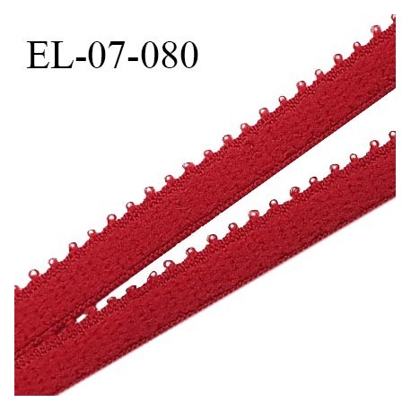 Elastique picot 7 mm lingerie couleur rouge passion largeur 7 mm haut de gamme Fabriqué en France prix au mètre
