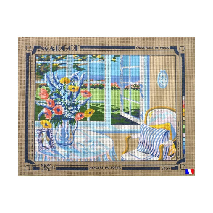 Canevas à broder 50 x 65 cm marque MARGOT création de Paris Reflets du soleil fabrication française