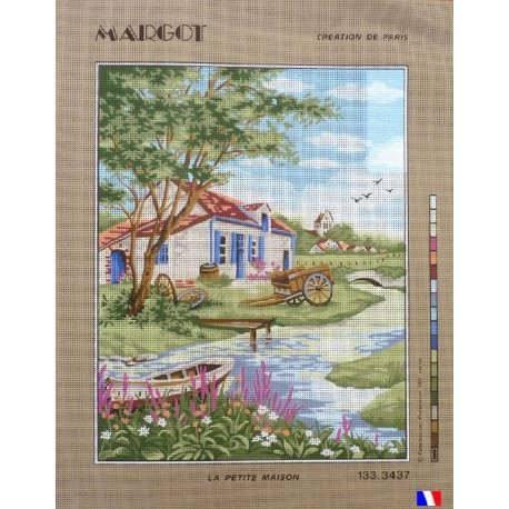Canevas à broder 50 x 65 cm marque MARGOT création de Paris La petite maison fabrication française