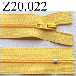 fermeture zip à glissière longueur 20 cm couleur jaune non séparable zip nylon largeur 2.5 cm