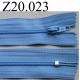 fermeture éclair longueur 20 cm couleur bleu non séparable zip nylon largeur 2.5 cm