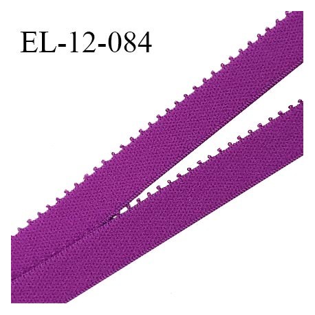 Elastique 12 mm lingerie haut de gamme couleur violet fabriqué en France largeur 12 mm prix au mètre