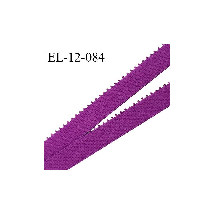 Elastique 12 mm lingerie haut de gamme couleur violet fabriqué en France largeur 12 mm prix au mètre