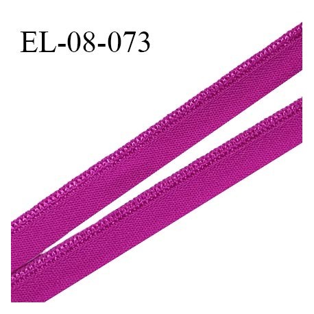 Elastique 8 mm lingerie haut de gamme fabriqué en France couleur rose magenta avec liseré brillant largeur 8 mm prix au mètre