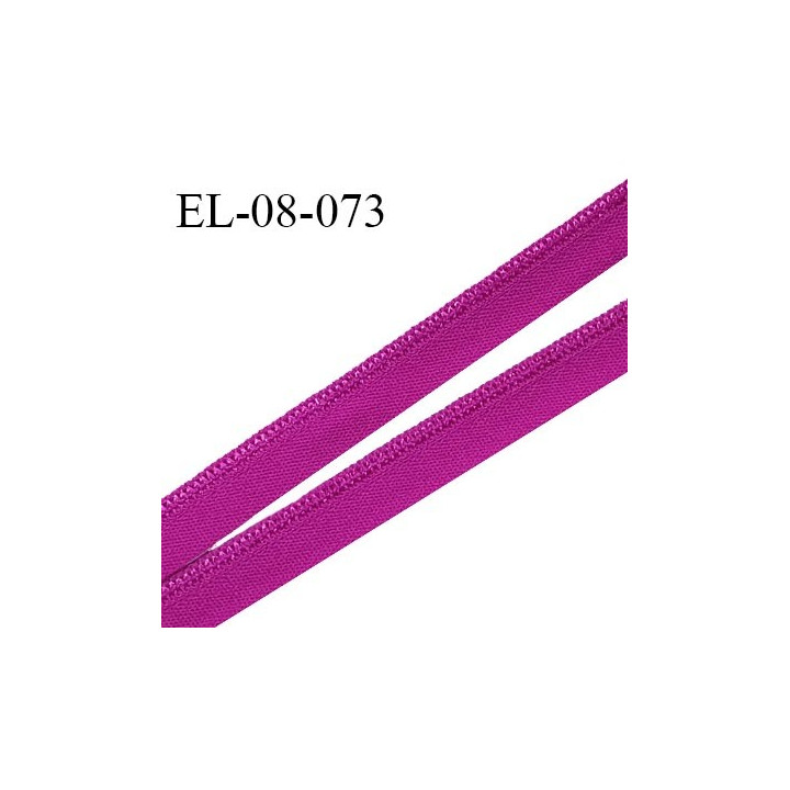 Elastique 8 mm lingerie haut de gamme fabriqué en France couleur rose magenta avec liseré brillant largeur 8 mm prix au mètre