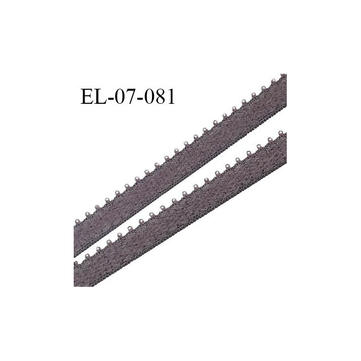 Elastique picot 7 mm lingerie couleur marron glacé  haut de gamme Fabriqué en France largeur 7 mm prix au mètre