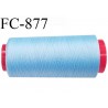 Cone 5000 m fil mousse polyamide n°120 couleur bleu ciel longueur 5000 mètres bobiné en France