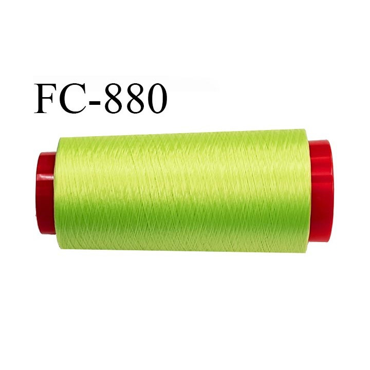 Cone 1000 m fil mousse polyamide n°120 couleur anis longueur 1000 mètres  bobiné en France