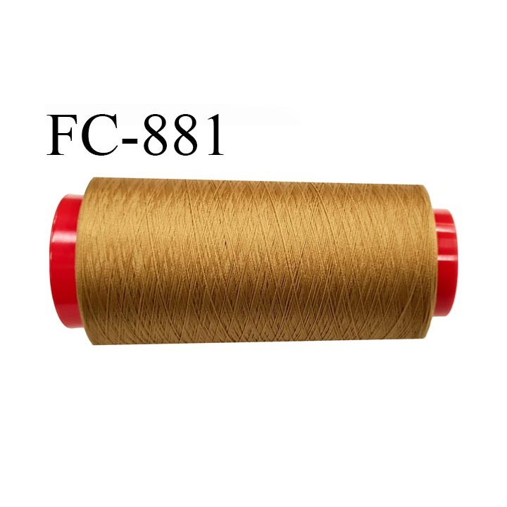 Cone 1000 m fil mousse polyamide n°120 couleur cuir caramel longueur 1000 mètres  bobiné en France