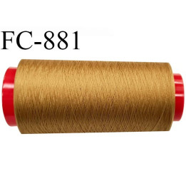 Cone 2000 m fil mousse polyamide n°120 couleur cuir caramel longueur 2000 mètres  bobiné en France