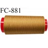 Cone 2000 m fil mousse polyamide n°120 couleur cuir caramel longueur 2000 mètres bobiné en France