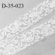 Dentelle 35 mm lycra extensible couleur blanc et argent largeur 35 mm prix au mètre