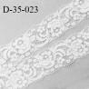 Dentelle 35 mm lycra extensible couleur blanc et argent largeur 35 mm prix au mètre