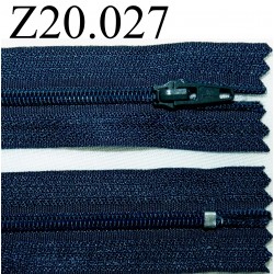 fermeture zip à glissière longueur 20 cm couleur bleu non séparable zip nylon largeur 2.5 cm