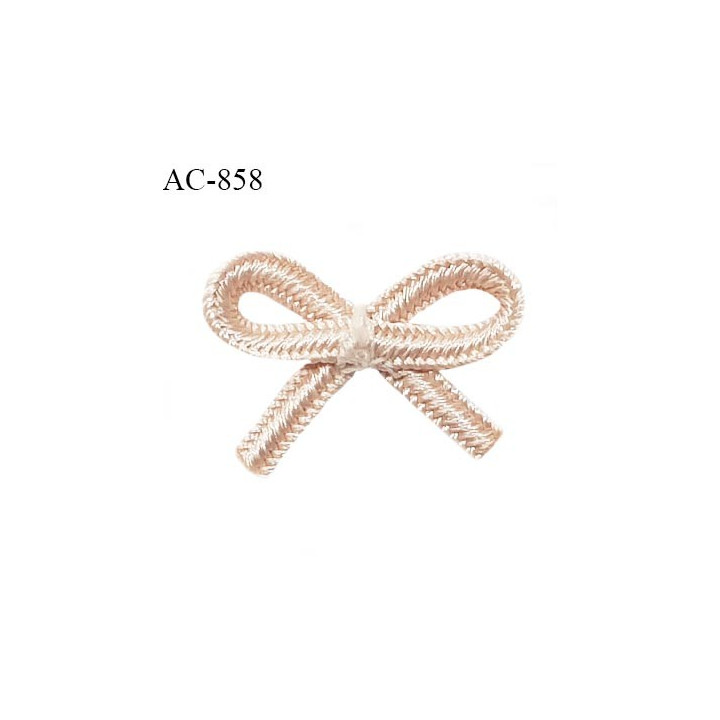Noeud lingerie 22 mm haut de gamme couleur beige rosé satiné prix à l'unité
