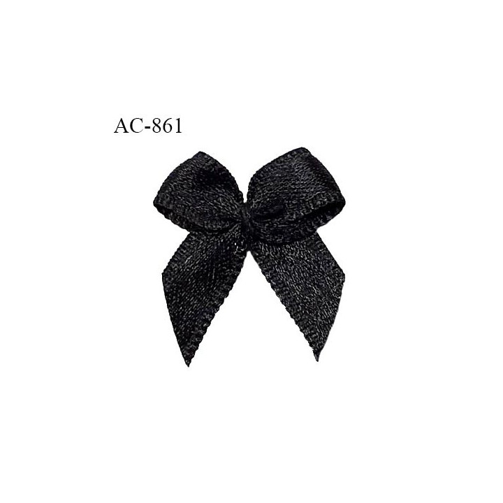Noeud lingerie satin 20 mm couleur noir haut de gamme largeur 20 mm hauteur 22 mm prix à l'unité