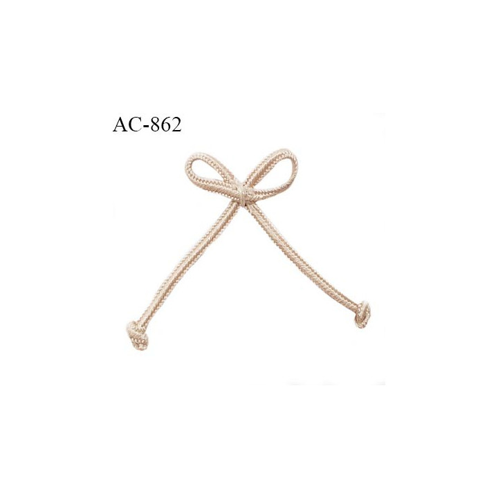 Noeud lingerie 50 mm haut de gamme couleur sable satiné largeur 50 mm hauteur 40 mm prix à l'unité