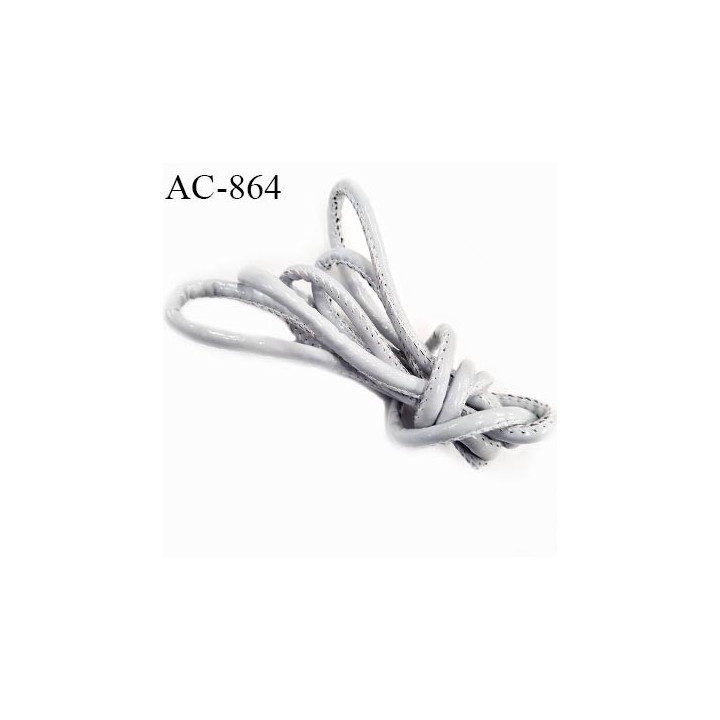 Cordon cousu simili façon cuir brillant longueur 150 cm grande marque créatrice parisienne Nana Baïla prix à l'unité