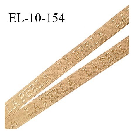 Elastique lingerie 10 mm très haut de gamme élastique souple couleur beige inscription La Perla largeur 10 mm prix au mètre