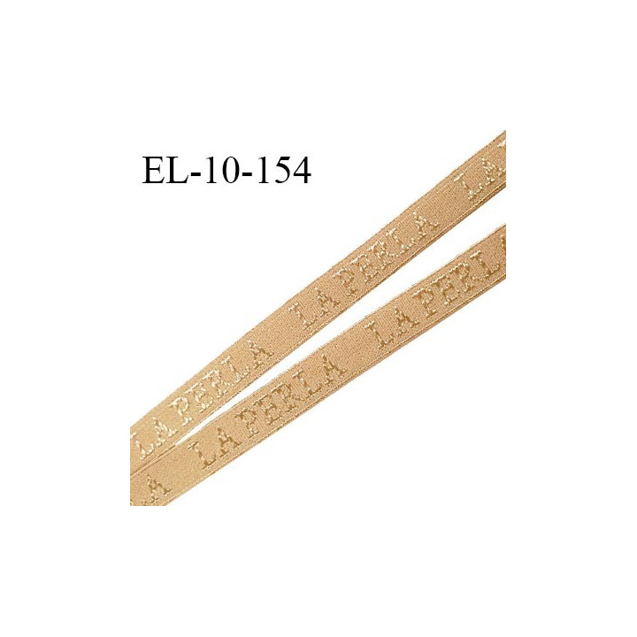 Elastique lingerie 10 mm très haut de gamme élastique souple couleur beige inscription La Perla largeur 10 mm prix au mètre