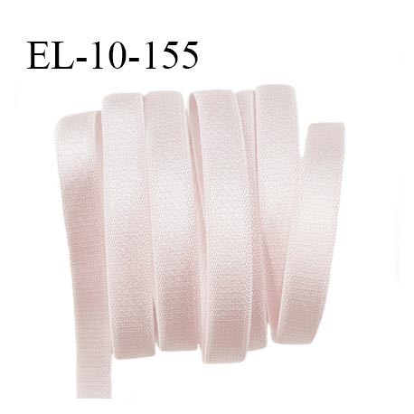 Elastique 10 mm lingerie haut de gamme couleur rose pâle brillant fabriqué en France prix au mètre