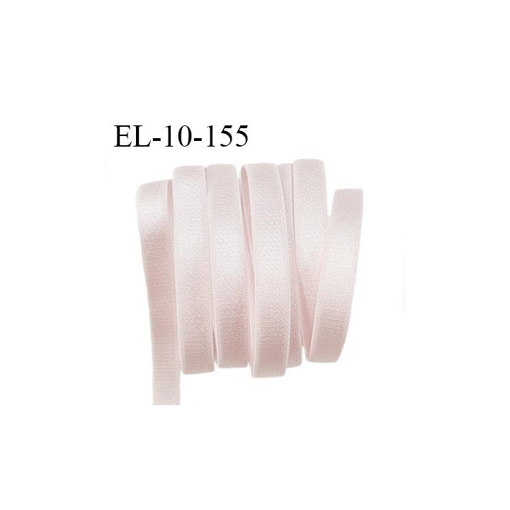 Elastique 10 mm lingerie haut de gamme couleur rose pâle brillant fabriqué en France prix au mètre