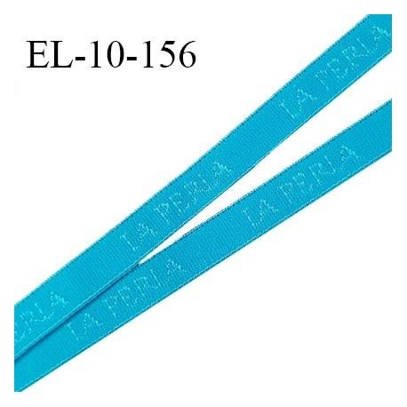 Elastique lingerie 10 mm très haut de gamme couleur bleu turquoise inscription La Perla prix au mètre